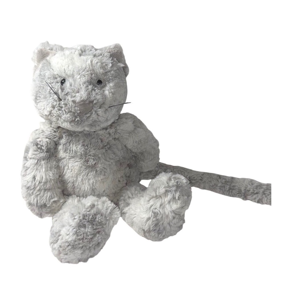 Jellycat Curly Twirly Cat (Retired) Silver Grey Plush Stuffed Animal Kitten 12"